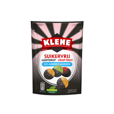 Klene Muntdrop - Drop Fruit Suikervrij (30% minder calorieen) (100 gram)
