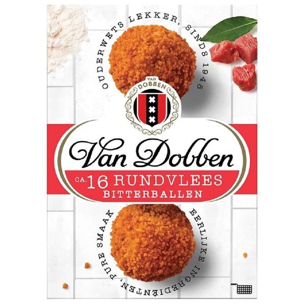 Van Dobben Deep Fryer: 16 Rundvlees Bitterballen (400 gram)