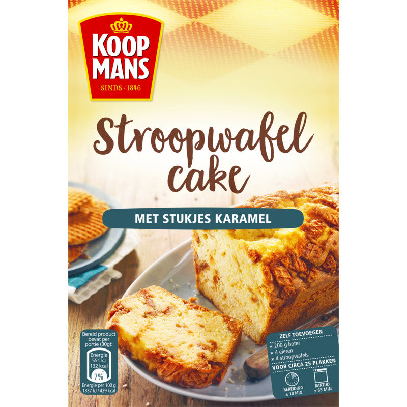 Koopmans Stroopwafel cake met stukjes karamel
