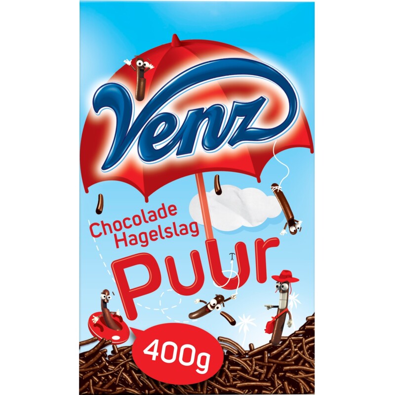 Venz Hagelslag puur/Dark chocolate sprinkles (400 gram)