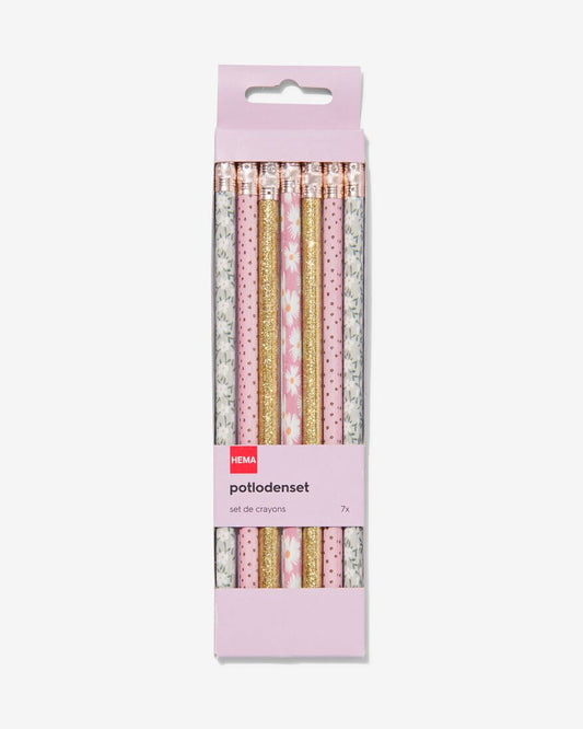 Hema Bloemen Potlodenset van 7 stuks (flower pencil set pack of 7)