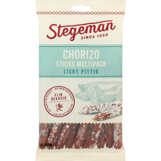 Stegeman Chorizo Sticks Multipack Licht Pittig (120 gram)