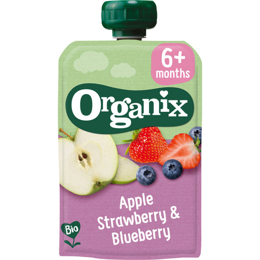 Organix Knijpfruit Apple, Strawberry & Blueberry (100 gram) / 6mo+