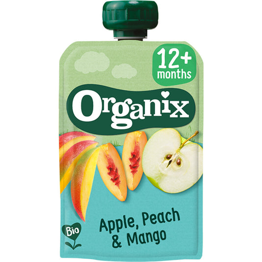 Organix Knijpfruit Apple, Peach & Mango (100 gram) / 12mo+