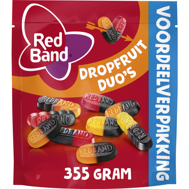 Red Band Dropfruit Voordeelverpakking (355 gram)/Licorice and wine gum duo
