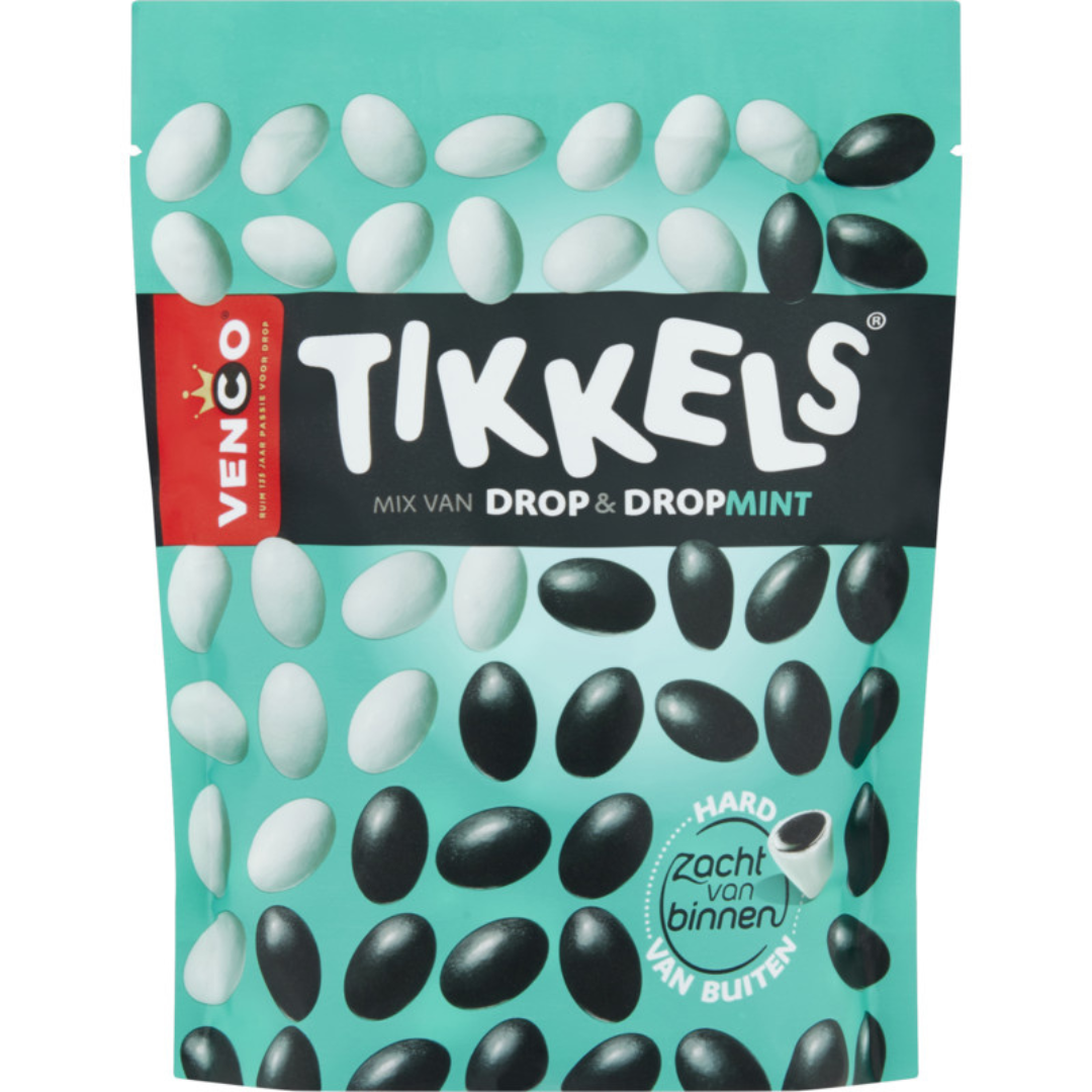Venco Tikkels dropmint (235 gram)/Licorice and mint-coated licorice mix