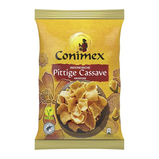 Conimex Indonesische Pittige Cassave Kroepoek Vegan (75 gram)