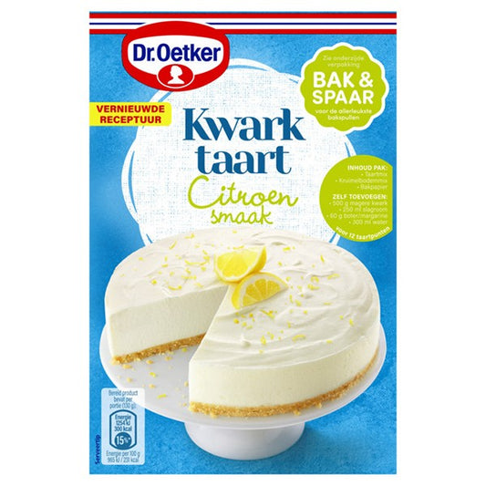 Dr. Oetker Kwark Taart Citroen Smaak (Zachte Kaastaart Citroensmaak) (440 gram)