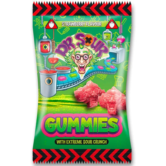 Dr Sour Gummies with extreme sour crunch (strawberry flavour / gluten free) (200 gram)