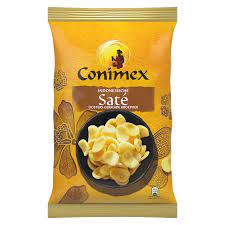 Conimex Indonesische Sate Oosters Gekruide Kroepoek/prawn crackers satay flavor (75 gram)