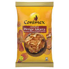Conimex Indonesische Pitttige Jakarta Extra Pikant Gekruide Vegetarische Kroepoek/spicy vegetarian prawn crackers  (75 gram)