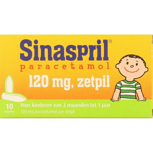 Sinaspril Paracetamol - 120 mg, zetpil ( 10 zetpillen )