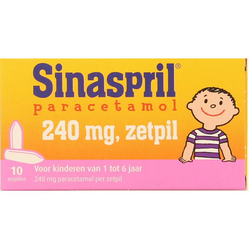 Sinaspril Paracetamol - 240 mg, zetpil ( 10 zetpillen )