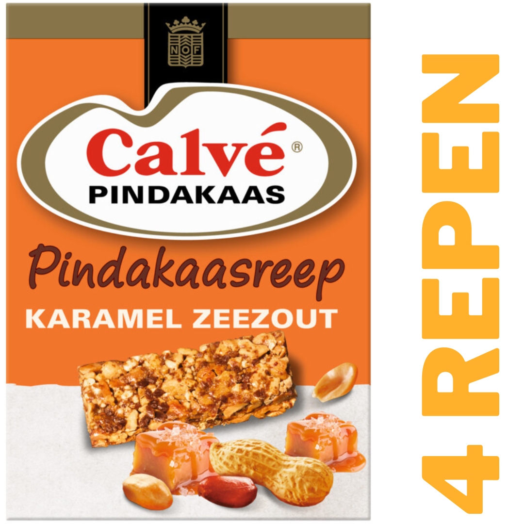 Calvé Pindakaasreep karamel zeezout / Peanut Butter bars (Caramel Sea Salt)