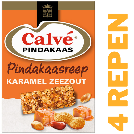Calvé Pindakaasreep karamel zeezout / Peanut Butter bars (Caramel Sea Salt)