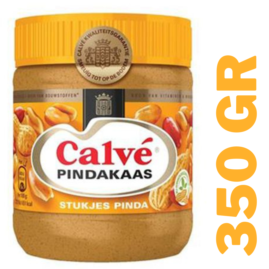 Calvce Calve Pindakaas met stukjes pinda / Crunchy peanut butter ( 350 gram ...