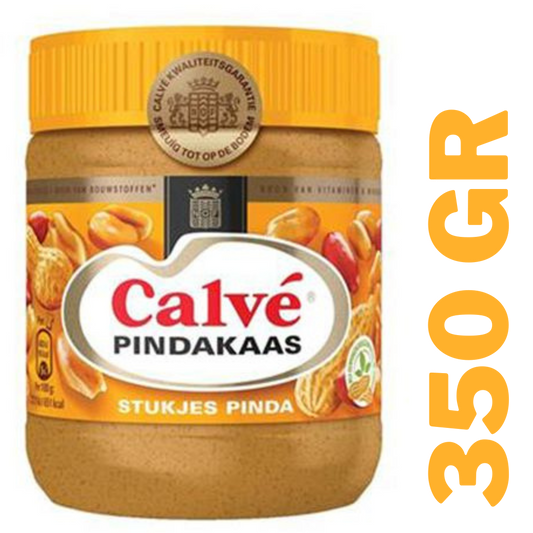Calve Pindakaas met stukjes pinda / Crunchy peanut butter ( 350 gram )