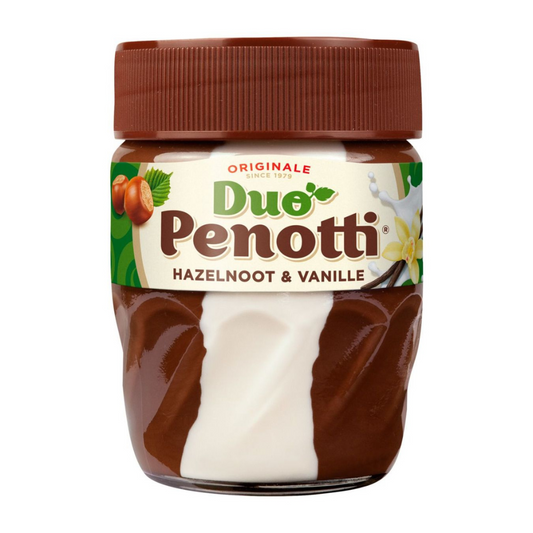 Duo Penotti Hazelnoot & vanille/Hazelnut and vanilla spread (225 gram)