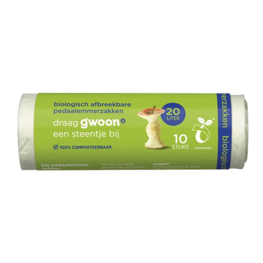 Gwoon Pedaalemmer zakken biologisch 20 ltr (10 stuks) / Biodegradable bin liners