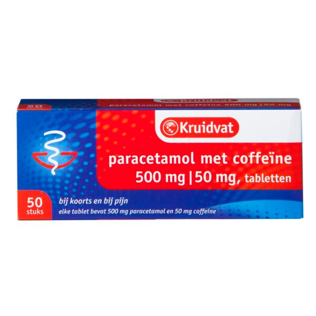 Kruidvat Paracetamol met coffeine 500 mg ( 50 tabletten )