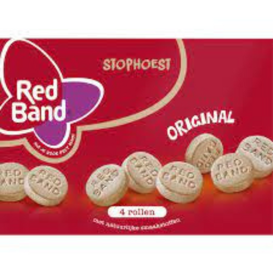 Red Band Stophoest 4 rollen/Licorice and menthol pastilles