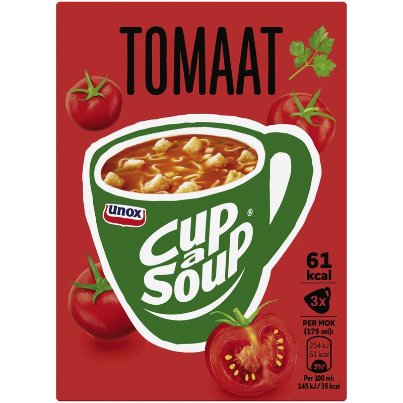 Unox Cup-a-soup Tomaat (3 x 18 gram) | Dutchshop HK