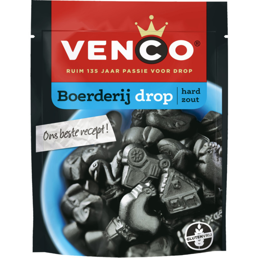 Venco Boerderij drop (225 gram)/Hard salted licorice – The Dutch Shop