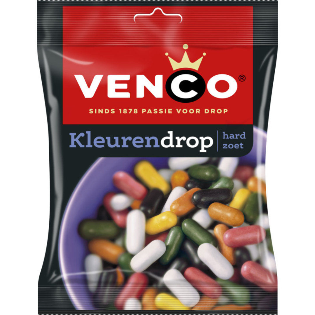 Venco Kleurendrop (275 gram)/Hard sweet coloured licorice