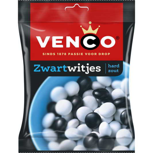 Venco Zwart witjes (275 gram)/Hard salted licorice black and white mix
